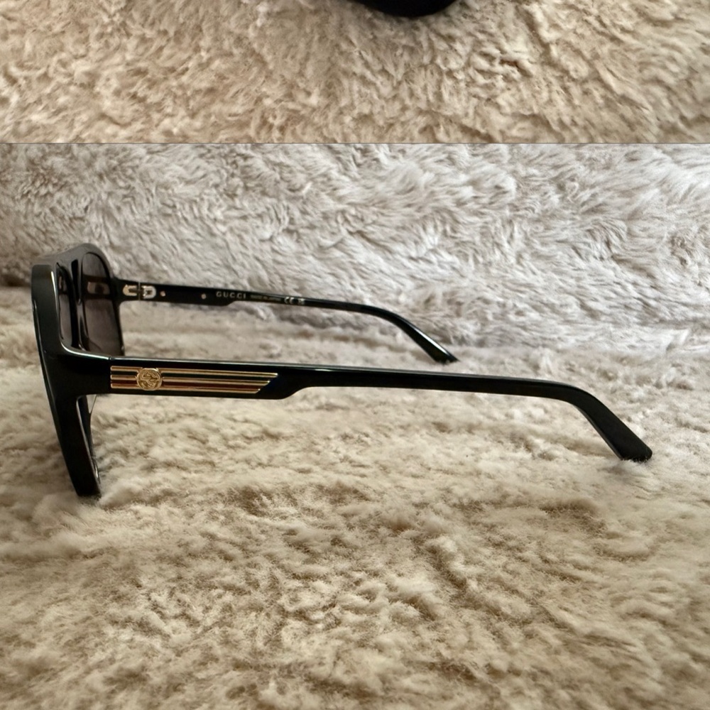Gucci Black Sunglasses with Gold Accent